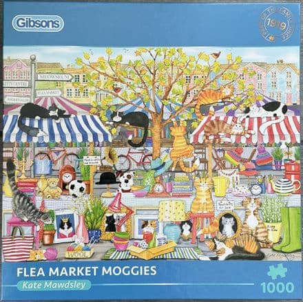 * NEW Flea Market Moggies Gibsons 1000 Piece Jigsaw Puzzle