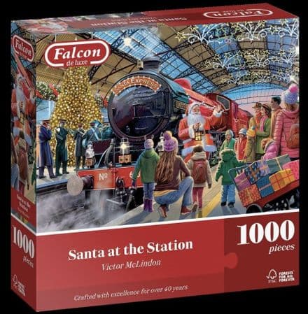 * NEW Santa At The Station Falcon 1000 Piece Jigsaw Puzzle