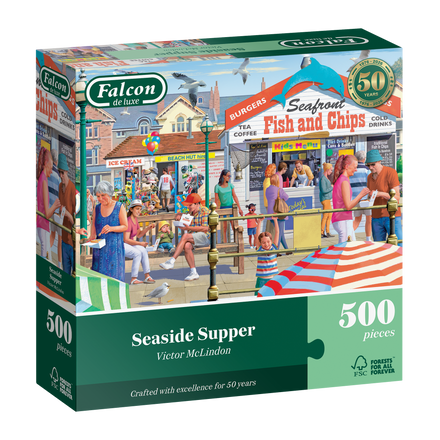 * New Seaside Supper Falcon 500 Piece Jigsaw Puzzle