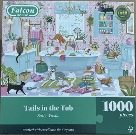 * NEW Tails In The Tub Falcon 1000 Piece Jigsaw Puzzle