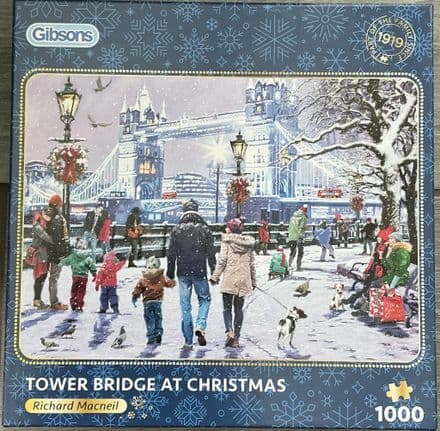 * NEW Tower Bridge At Christmas Gibsons 1000 Piece Jigsaw Puzzle