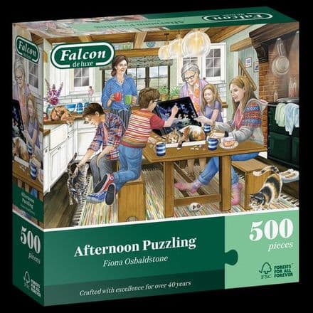 Afternoon Puzzling Falcon 500 Piece Jigsaw Puzzle