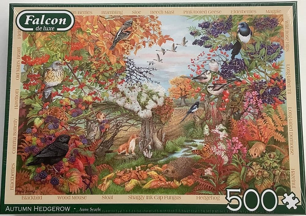 Autumn Hedgerow Falcon 500 Piece Jigsaw Puzzle