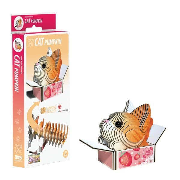 Cat Pumpkin Eugy 3D Cardboard Model Kit