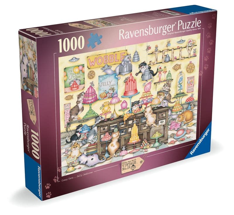 Crazy Cats Jelly Jamboree Ravensburger 1000 Piece Jigsaw Puzzle