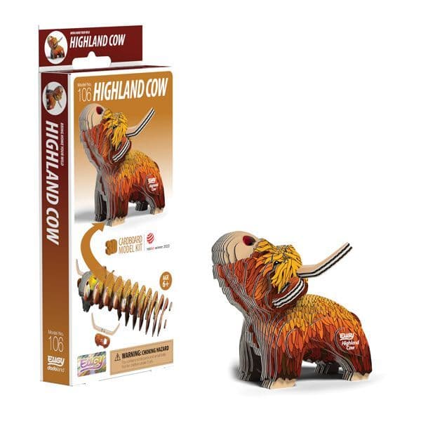 Highland Cow Eugy 3D Cardboard Model Kit