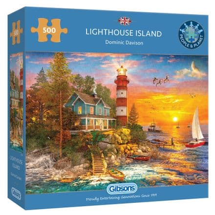 Lighthouse Island Gibsons 500 Piece Jigsaw Puzzle