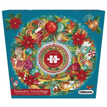 Seasons Greetings Circular Gibsons 500 Piece Jigsaw Puzzle