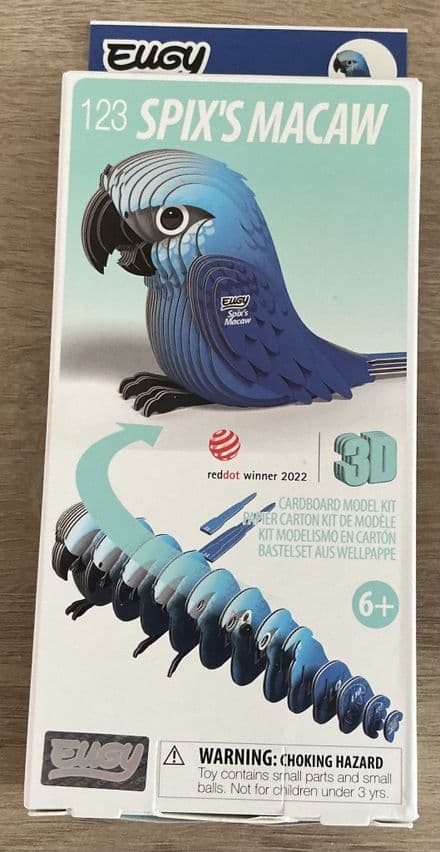 Spix’s Macaw Eugy 3D Cardboard Model Kit