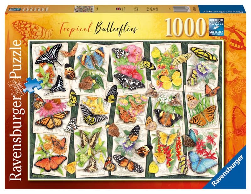 Tropical Butterflies Ravensburger 1000 Piece Jigsaw Puzzle