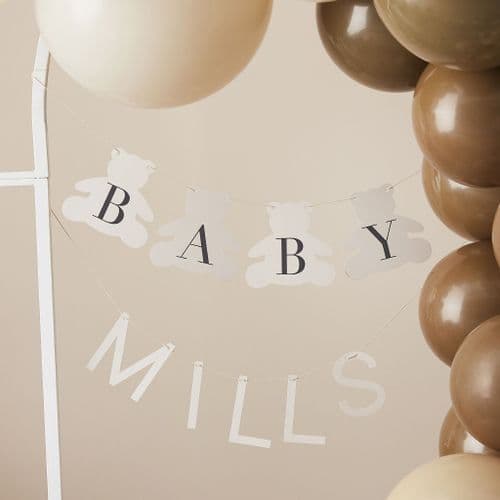 Teddy Bear, Hello Baby Bear, Cream Baby Shower Bunting - Personalise
