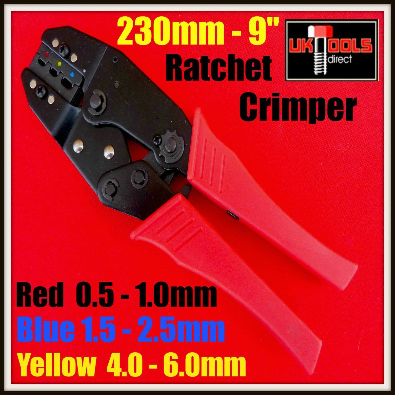 Ratchet Crimping Tool Pliers 9" 230mm Electrical Terminal Crimper