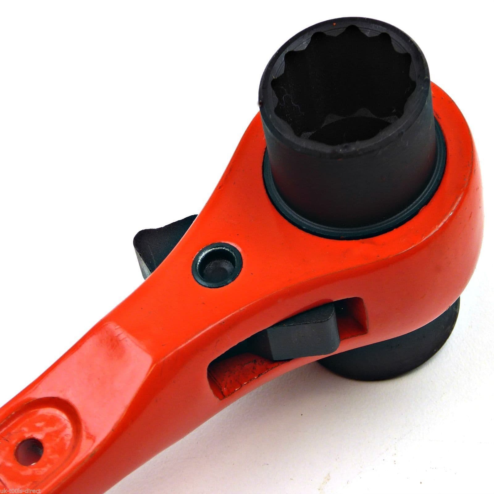 RATCHET PODGER SCAFFOLD SPANNER 19 X 21mm 7/16"WHIT CURVED 9" 230mm