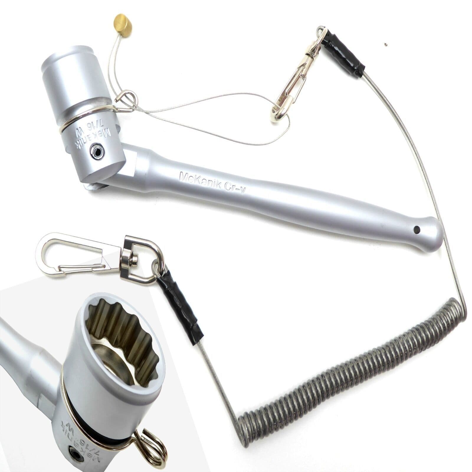 Scaffold Spanner 21mm 7/16" Whitworth BiHex Box Poka Complete with Lanyard