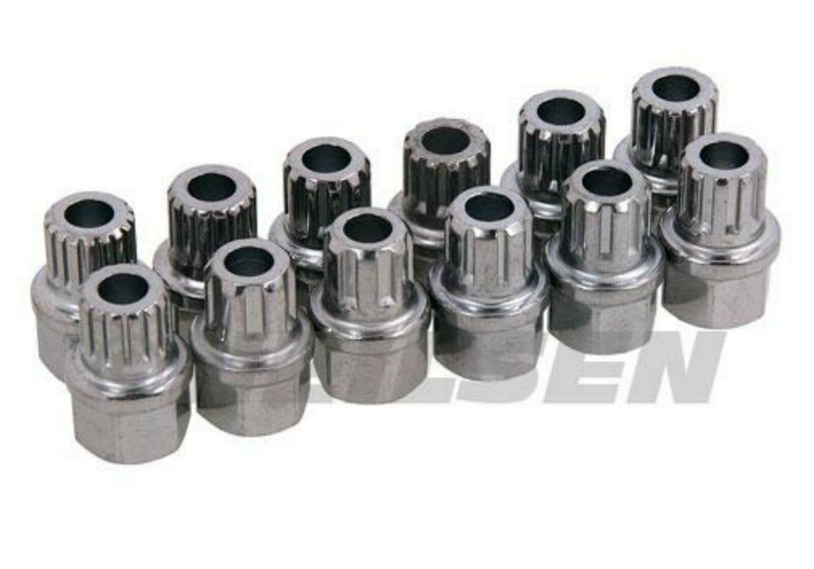 Vw VAG Locking Wheel Nuts Stud 12pc Socket Set Multi Ribe Spline VW Master Kit