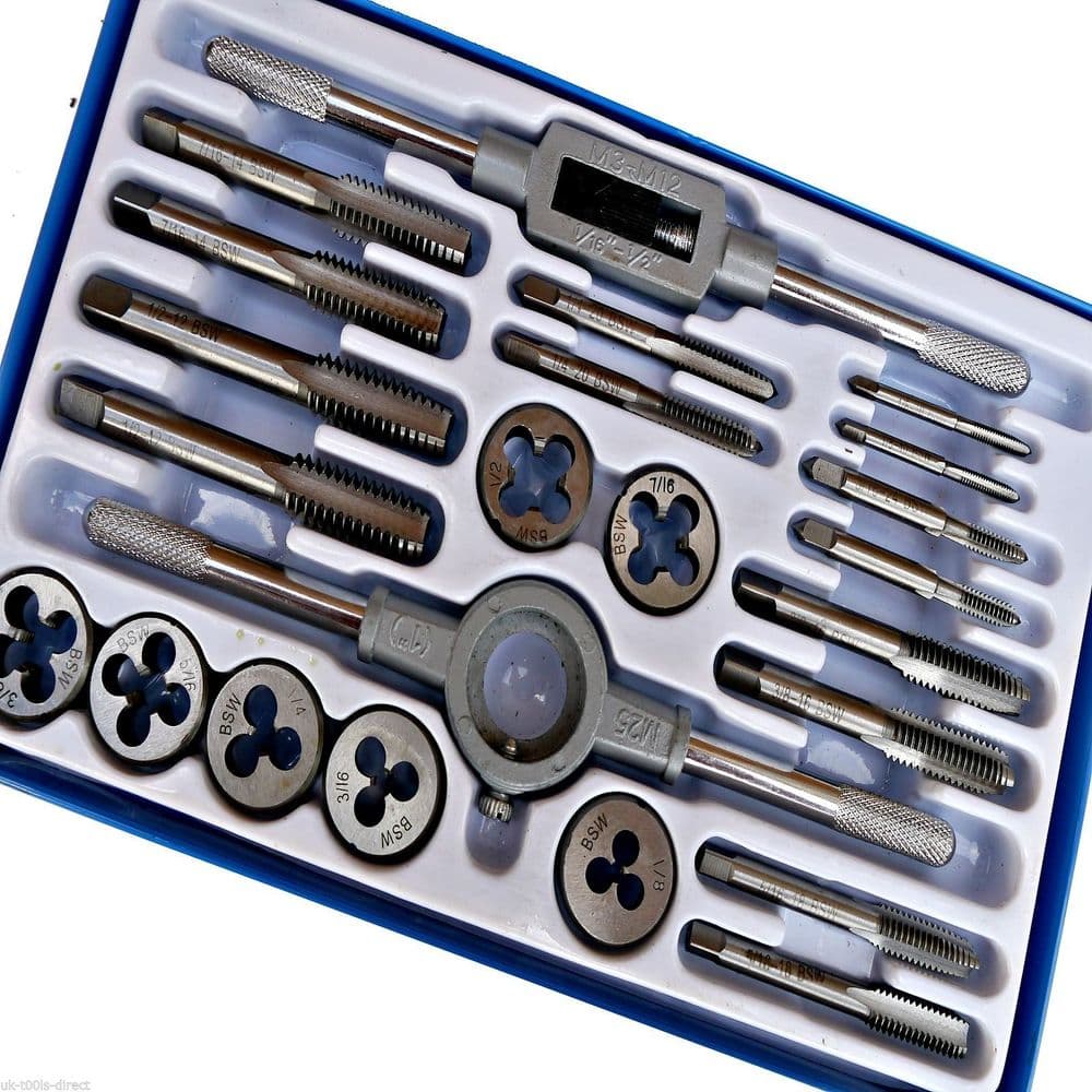 Whitworth Tap and Die Set BSW 23pc From 1/8" 40bsw To 1/2" 12bsw