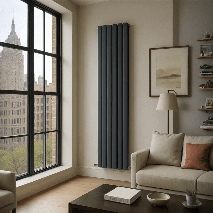 Bold Heat, Sleek Design: Discover the Anthracite Oval Column Vertical Double Radiator