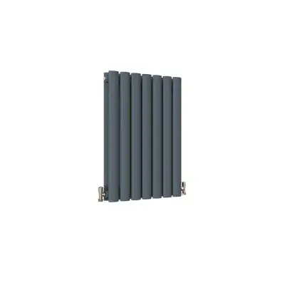 Anthracite Oval Column Horizontal Central Heating Double Radiators ( All Sizes )