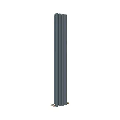 Anthracite Oval Column Vertical Central Heating Double Radiator 1600mm x 236mm