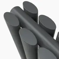 Anthracite Oval Column Vertical Central Heating Double Radiator 1600mm x 354mm