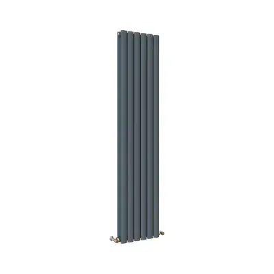 Anthracite Oval Column Vertical Central Heating Double Radiator 1600mm x 354mm