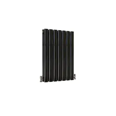 Black Oval Column Horizontal Central Heating Double Radiators ( All Sizes )
