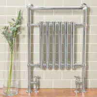Traditional Victorian Heated Towel Rail Radiator  Chrome 952 x 659mm