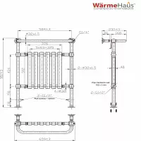 Traditional Victorian Heated Towel Rail Radiator  Chrome 952 x 659mm