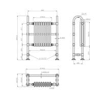Traditional Victorian Heated Towel Rail with White Column Radiator