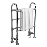 Traditional Victorian Heated Towel Rail with White Column Radiator