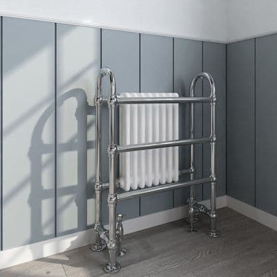 Traditional Victorian Heated Towel Rail with White Column Radiator