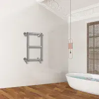 Victorian 3 Bar Heated Towel Rail Radiator Chrome 700 x 400mm