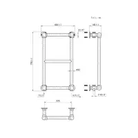 Victorian 3 Bar Heated Towel Rail Radiator Chrome 700 x 400mm
