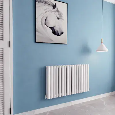 White Oval Column Horizontal Central Heating Single Radiators ( All Sizes )