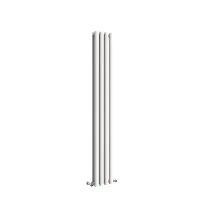White Oval Column Vertical Central Heating Double Radiator 1600mm x 236mm