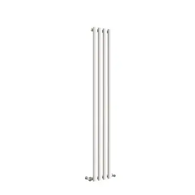 White Oval Column Vertical Central Heating Single Radiator 1600mm x 236mm