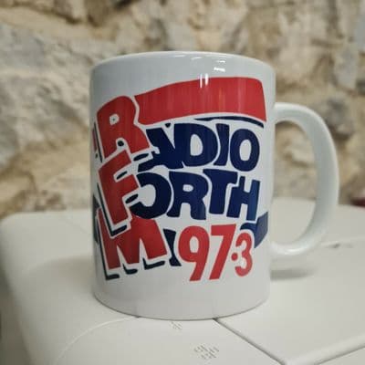 194 Radio Forth 97.3 RFM mug cup 1990 logo Edinburgh Fife Lothian ILR BBC Clyde