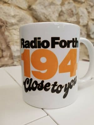 194 Radio Forth FM mug cup original logo 1975 Edinburgh Fife Lothian ILR BBC
