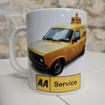 AA Ford Escort van mug cup retro nostalgia 1980s logo Automobile Association