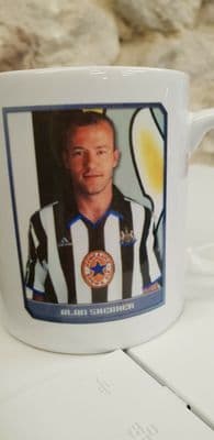 Alan Shearer Newcastle United FC Toon Army Sticker Cup Mug 1990s Panini