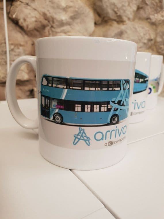 Arriva Double Deck Bus Cup Mug driver buses gift