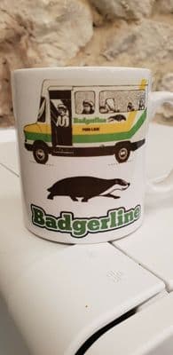 Badgerline Bus Cup Mug Mini Link timetable design 1980s Bristol