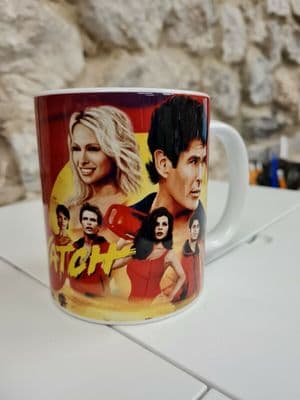 Baywatch TV series Cup Mug 1990s CJ Parker Pamela Anderson Hoff Michael Hassel