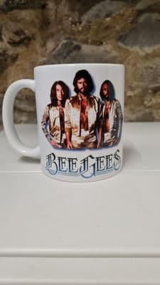 Bee Gees Mug Cup Barry Robin Maurice Gibb Brothers Night Fever Manchester Disco