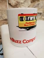 Bee Line Buzz Company Bus Cup Mug 1980s bus timetable design