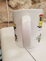 Bee Line Buzz Company Bus Cup Mug 1980s bus timetable design