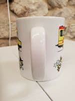 Bee Line Buzz Company Bus Cup Mug 1980s bus timetable design