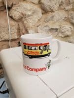 Bee Line Buzz Company Bus Cup Mug 1980s bus timetable design