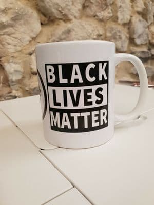 Black Lives Matter Cup Mug with fist symbol