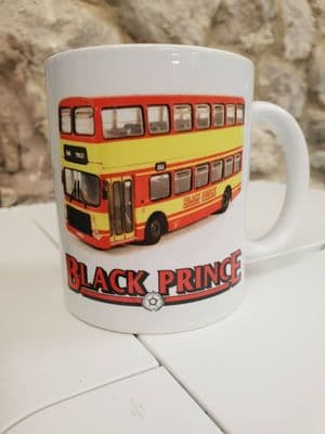 Black Prince Bus Logo Cup / Mug featuring Volvo Ailsa in full livery Yorkshire